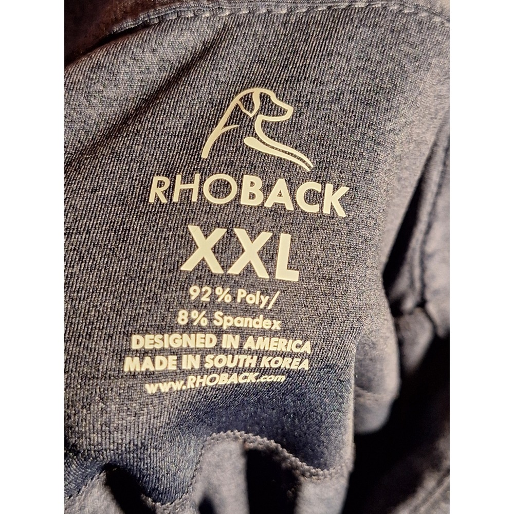 Rhoback Mens XXL Performance Polo Shirt Navy Blue Short Sleeve Stretch Logo - Picture 6 of 10